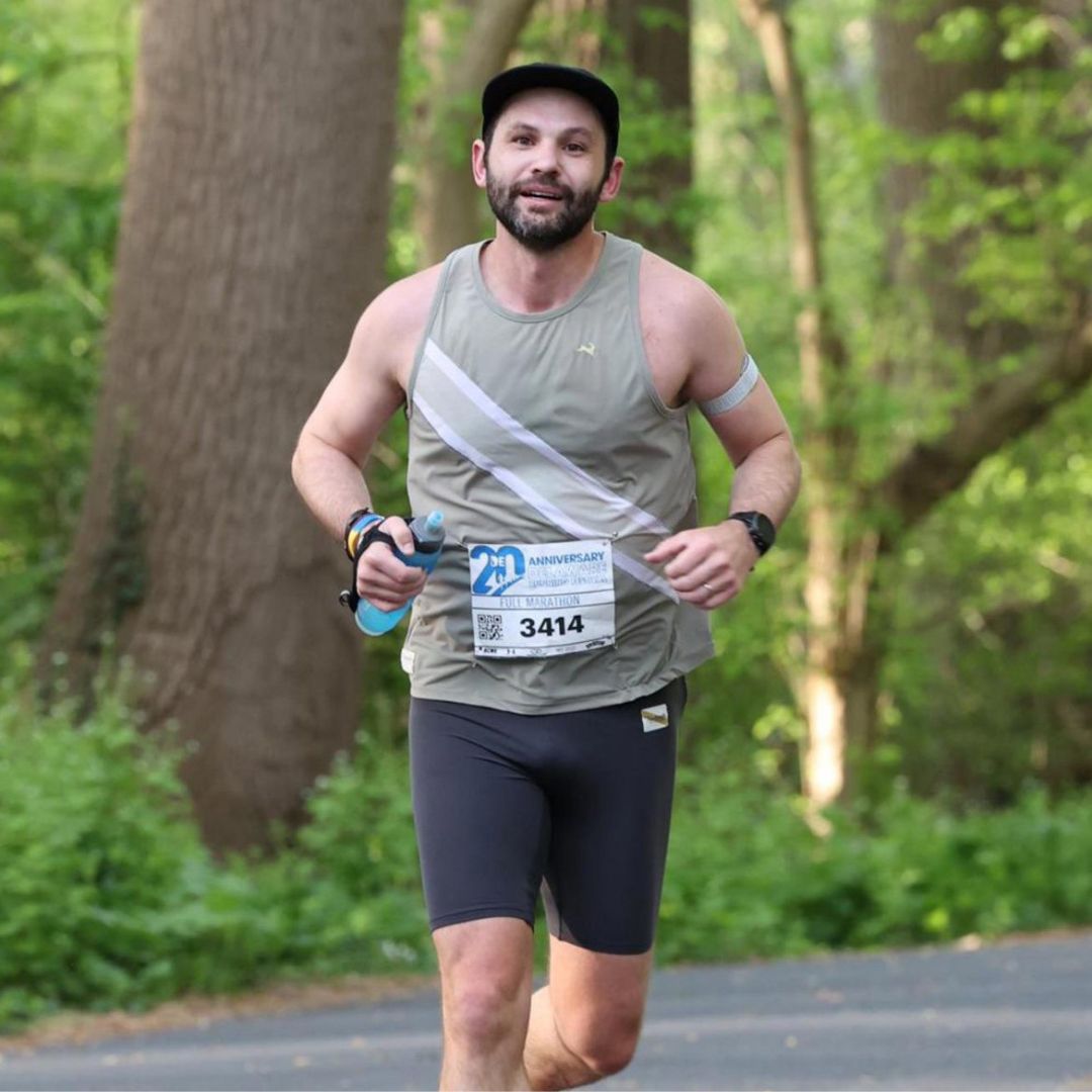 Cody running during a race