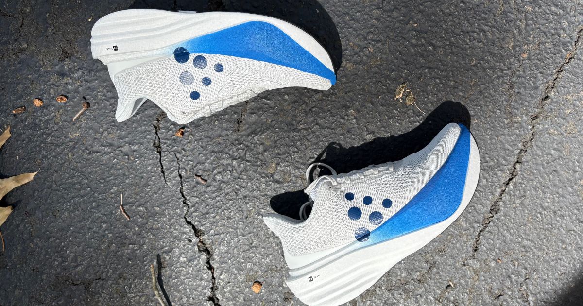 Craft Atmosfär 1 white and blue running shoes on pavement