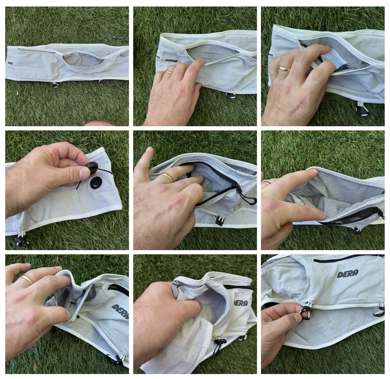 Dera B01 Trail Running Belt pocket and storage layout