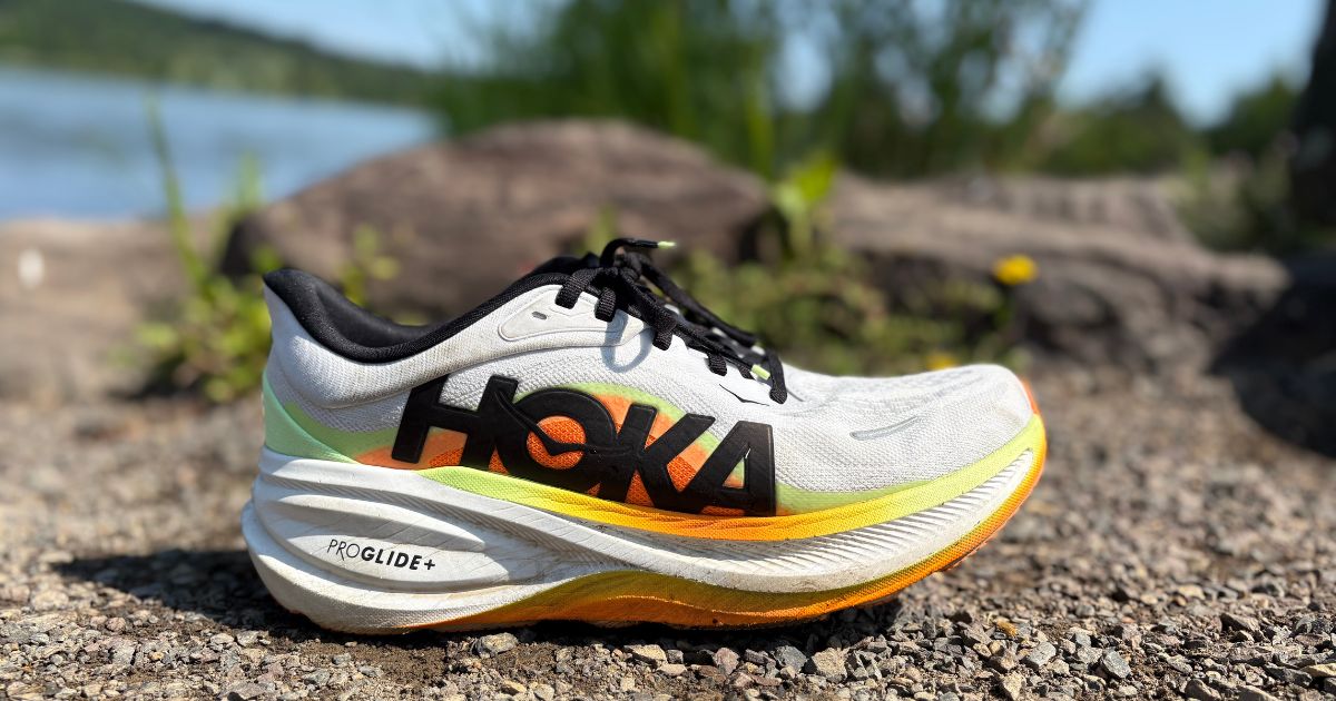 HOKA Clifton Pro side profile on gravel