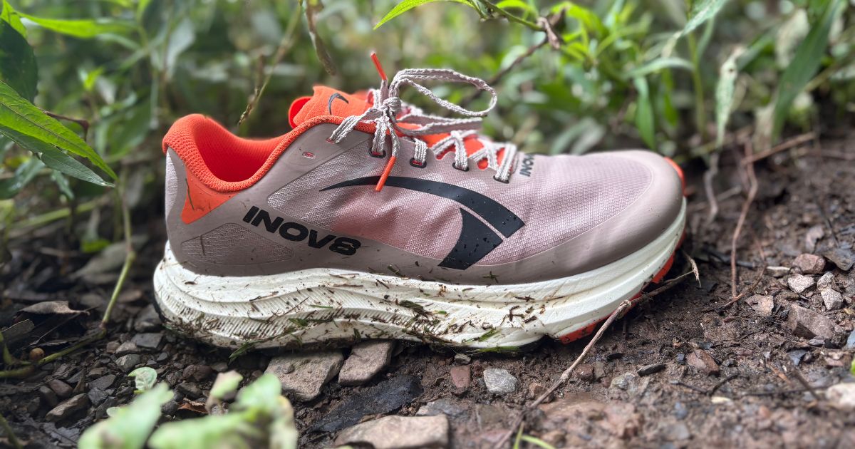 Inov-8 Trailfly Pro on technical trail terrain